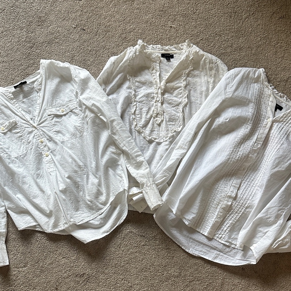 J.crew Set of Three White Boho Blouses